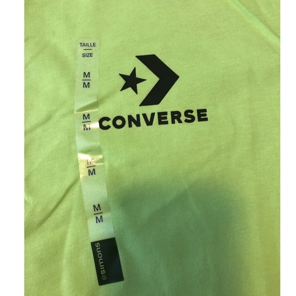 Converse 100% cotton neon green tee NWT - Picture 4 of 5